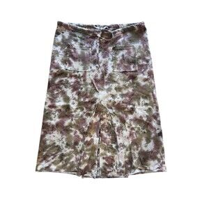 Miss Vintage Midi Skirt Fleece Y2K Grunge Tie Dye 90s Pockets Drawstring Large